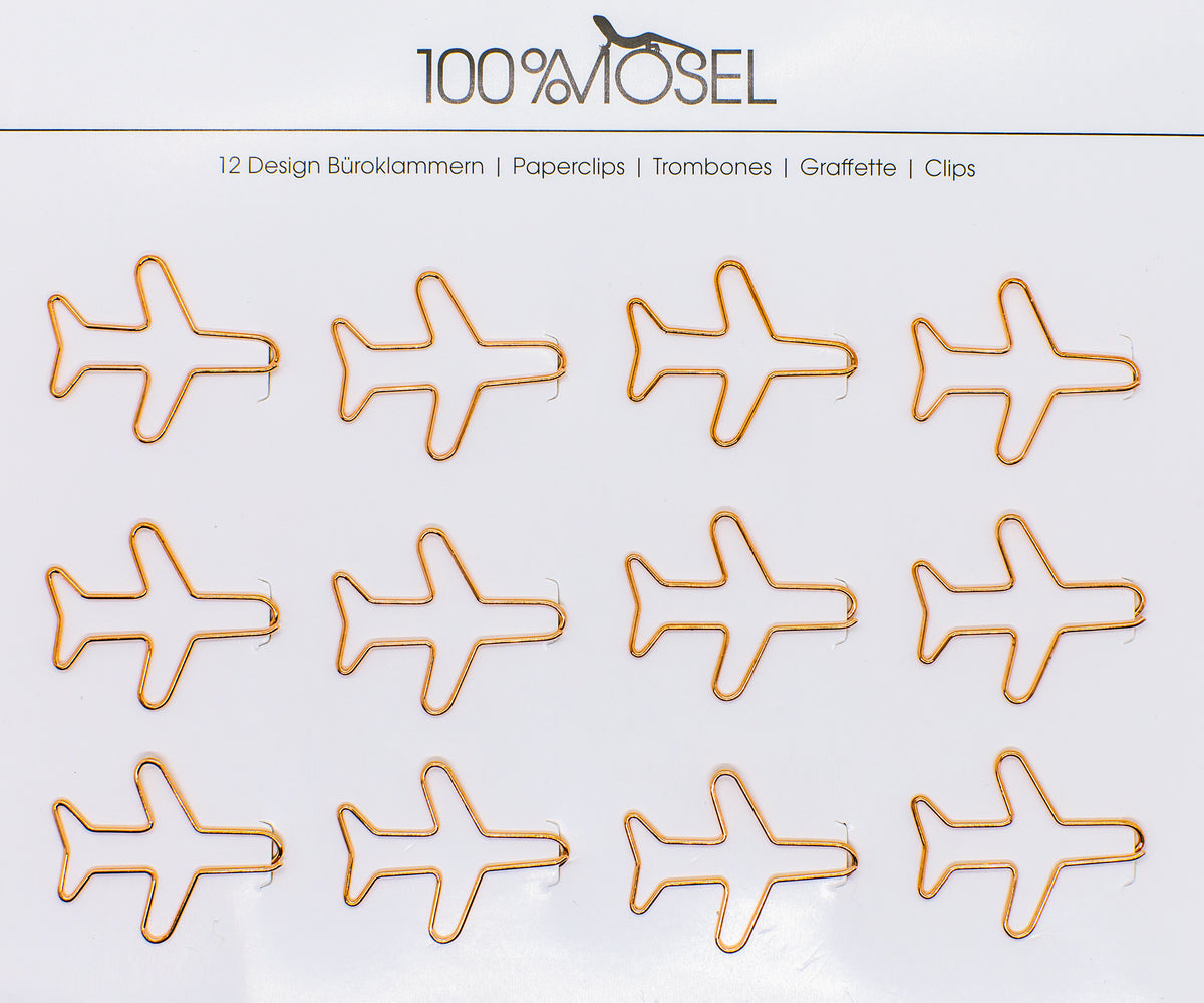 100% Mosel Büroklammern Roségold, 12 Stück, in Pfeil-Design (5 x 1,7 cm), edle Klammern aus 100% Mosel Büroklammern Roségold, 12 Stück, in Pfeil-Design (5 x 1,7 cm), edle Klammern aus