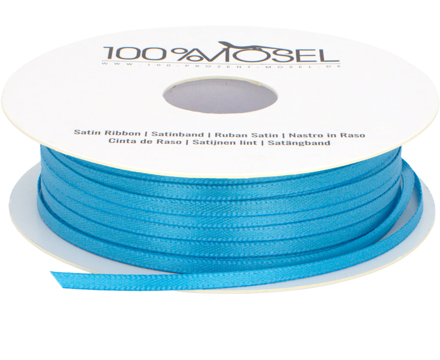 Satinband Aqua Blau, 3 mm
